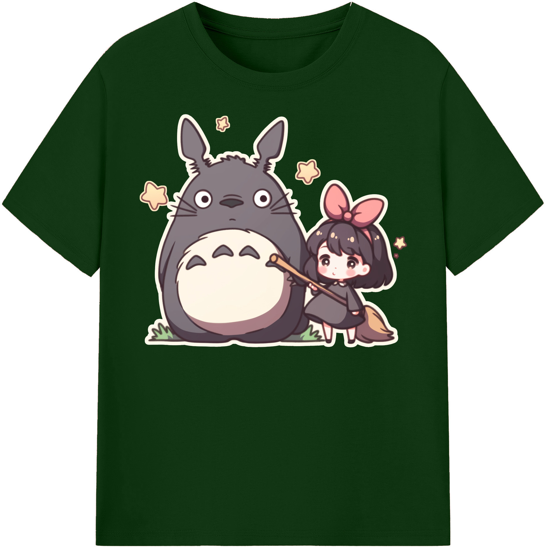 （画像用） となりのトトロ 草壁メイ 草壁サツキ My Neighbor Totoro Satsuki Kusakabe Mei Kusakabe 綿100％半袖Tシャツ（フロントプリント）